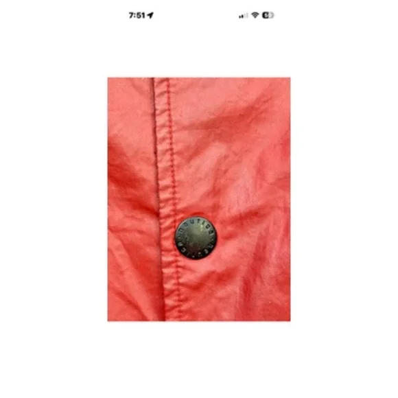 Nautica Jacket Mens 42R Red Snap Front Wool Blend‎ Lined Car Coat Pockets Navy